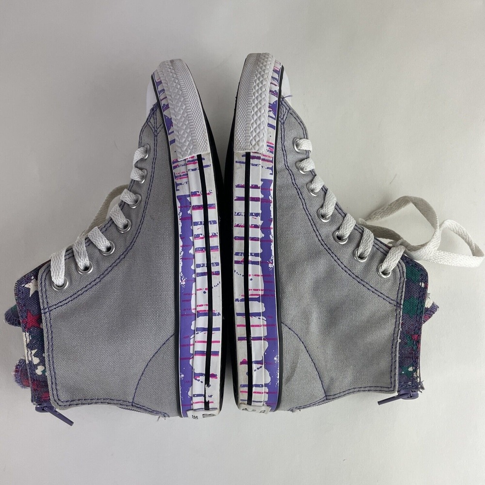 Converse Chuck‎ Taylor All Star Juniors 6Y Grey, Purple Paint Splatter Size 3 US - Picture 6 of 12